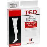 T.E.D. Anti-Embolism Stockings, Medium Regular, White, Thigh Length, Closed Toe  - 1pr