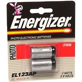 Energizer Lithium Battery 3.0 Volts EL123AP 2-Pack - 2 EA