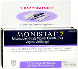 Monistat 7 Vaginal Cream, 7 Days with Disposable Applicators  - 1.59oz