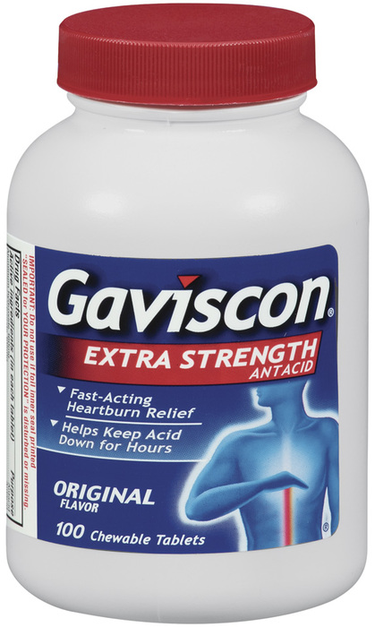 Gaviscon Antacid, Extra Strength, Chewable Tablets  - 100ea