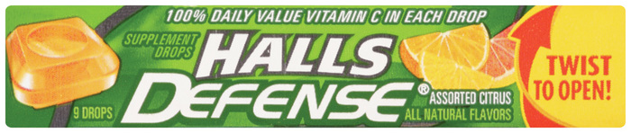 Halls Vitamin C Supplement Drops, Assorted Citrus  - 9ea