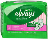 Always Maxi Pads Thin Ultra Slender Flexi-Wings 12X18 Pack - 18 Each