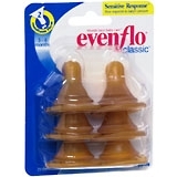 Evenflo Nipples Sensitive Response Classic 6-Pack Medium Flow - 6 EA