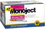 Monoject Insulin Syringes Ultra Comfort 30 Gauge - 3/10CC Short Needle  -  100 EA
