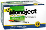 Monoject Ultra Comfort Insulin Syringes 30 Gauge - 1cc 5/16 Inch (8mm) Short Needle - 100 EA