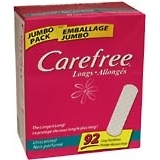 Carefree Pantiliners, Long, Unscented, Jumbo Pack  - 92ea