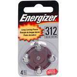 Energizer Hearing Aid Batteries 1.4 Volt Size 312 4-Pack - 4 EA