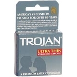 Trojan Condoms Ultra Thin Spermicidal - 3 Each