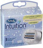Schick Intuition Cartridges Normal to Dry Skin Cucumber Melon  -  3 EA