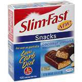 Slim-Fast Snacks Low Carb Bars 6-Pack 1.05-Ounce Bars Coconut Almond - 6 EA