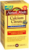 Nature Made Calcium Citrate Tablets Plus Vitamin D - 60 Tablets