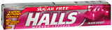 Halls Menthol/Cough Suppressant Drops, Sugar Free Squares, Black Cherry  - 9ea