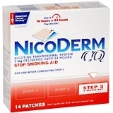 NicoDerm CQ Stop Smoking Aid, 7 mg, Patch, Step 3, 2 Week Kit  - 14ea