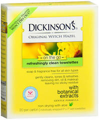 Dickinson's Witch Hazel Cleansing Astringent Towelettes - 20 EA