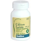 Goldline Calcium Lactate 650 mg Tablets - 100 Tab