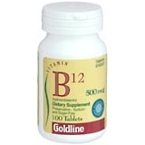 Goldline Vitamin B12 500 mcg Tablets - 100 Tab