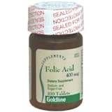 Goldline Folic Acid 400 mcg Tablets - 100 Tab