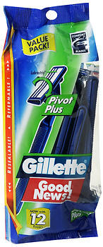 Gillette Good News Razors Pivot Plus 12-Pack  -  12 EA