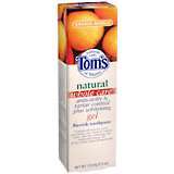 Tom's of Maine Whole Care Anticavity and Tartar Control Plus Whitening Gel Fluoride Toothpaste Orange-Mango - 5.5 OZ