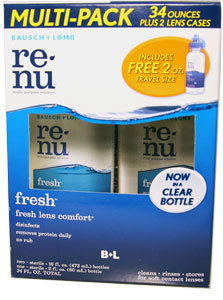 Bausch + Lomb Renu Multi-purpose solution - 2 x 16 fl. oz. bottles + 1 2 fl. oz bottle