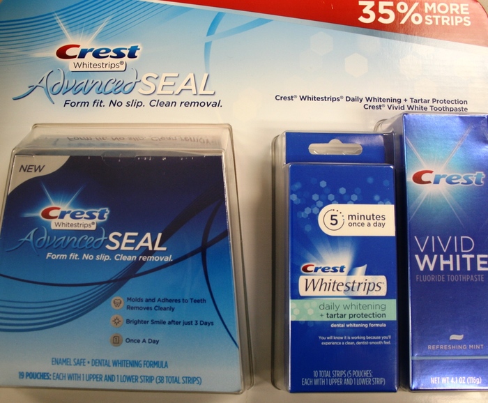 Crest Whitestrips  Advanced SEAL + Crest Whitestrips + Crest Vivid White Toothpaste Pack - 3 Items