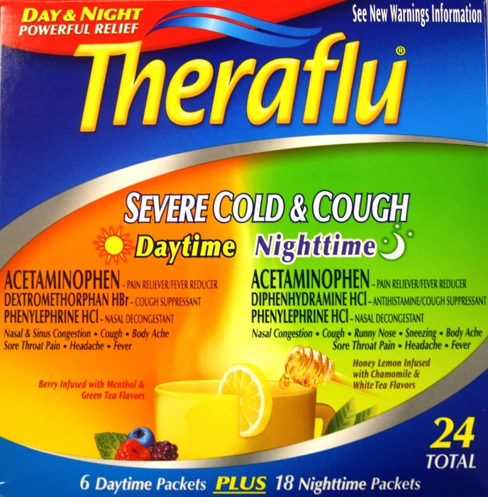 Theraflu Severe Cold & Cough Day and Nighttime Multi-Pack - 24 Packets ...