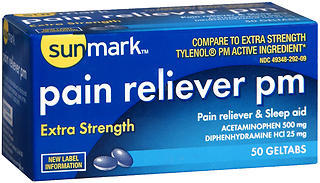 Sunmark Pain Reliever PM Geltabs