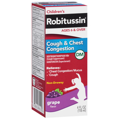 Robitussin Children's Cough & Chest Congestion DM Liquid Grape Flavor - 4 OUNCE
