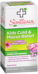 Similasan Kids Cold & Mucus Relief plus Echinacea for Immunity Support Syrup Grape Flavor - 4 OUNCE