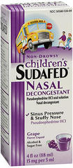 Sudafed Children's Nasal Decongestant Liquid Grape Flavor - 4 OUNCE