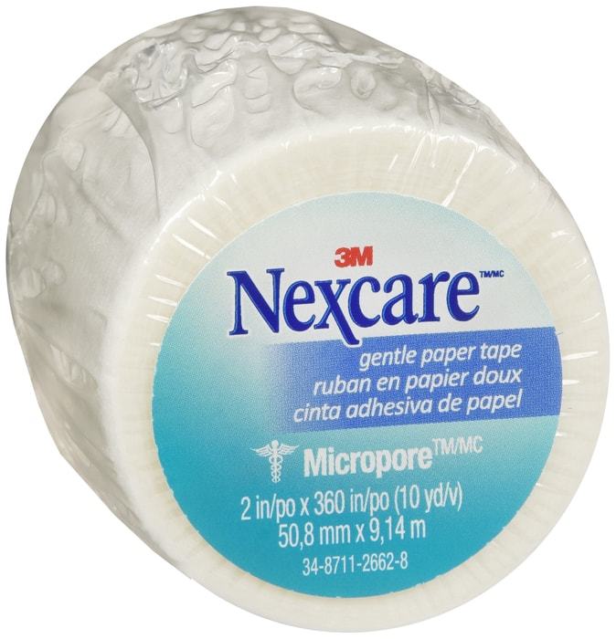 Nexcare Gentle Paper First Aid Tape, White, 20 yd - 2 pack